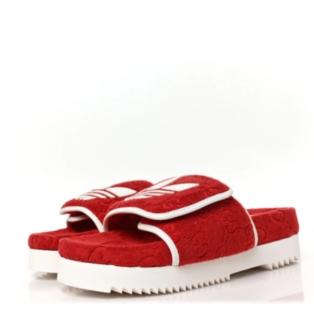 GUCCI x ADIDAS RARE Terry Cloth GG Monogram Sandals